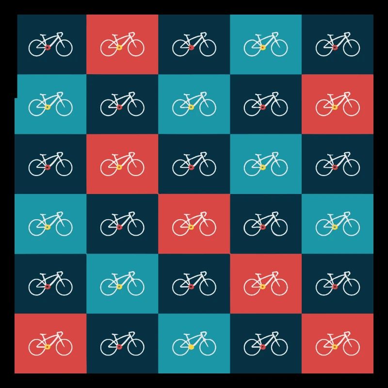 Vibrant Bicycle Pattern Artwork