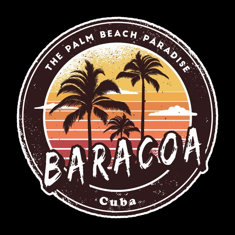 Palmiers de Baracoa et conception de plage