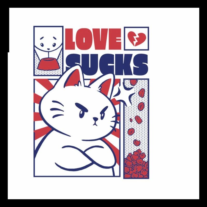 Mutige Katze mit Liebe ist Statement