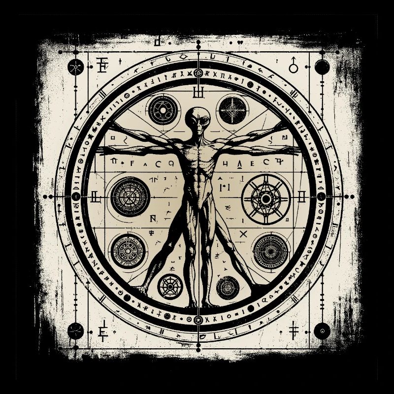 UFO Ancient Alien Geometry Human Design Hemd