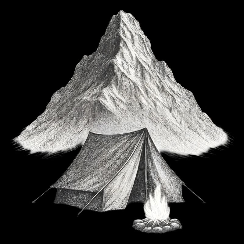 Mountain tent by the fire