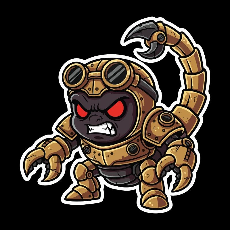 Skorpion Bionic Steampunk Krieger Messingnieten