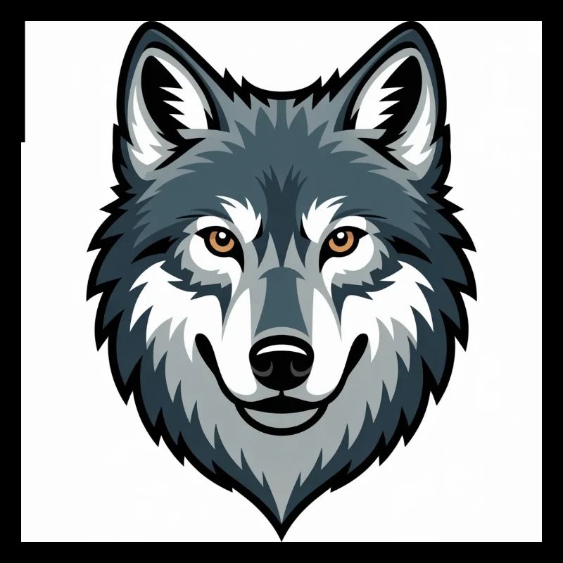 Wolf Head – stylized illustration