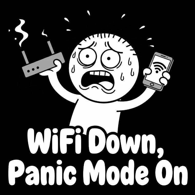 Panne WiFi Mode panique Mème
