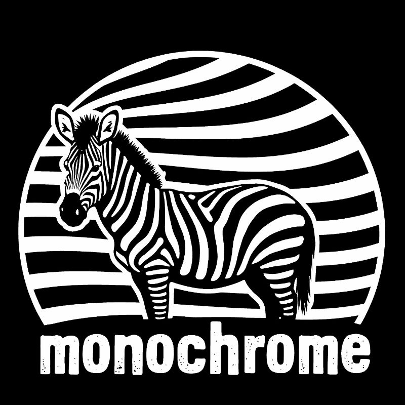 Zebra White Monochrome Solid Color Striped Horse