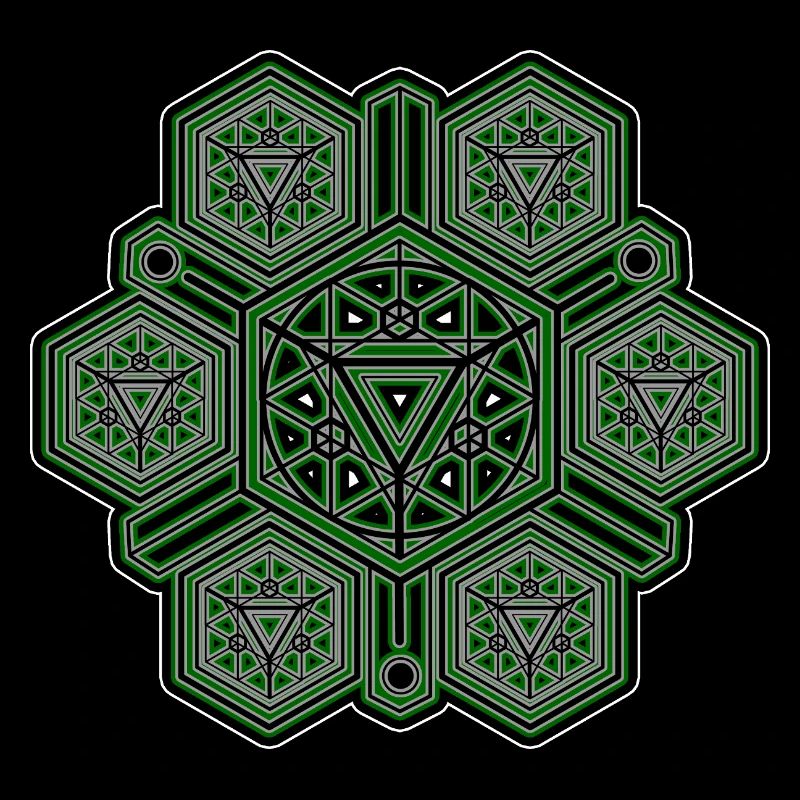 Green Mandala Sacred Geometry Pattern Yoga Goa