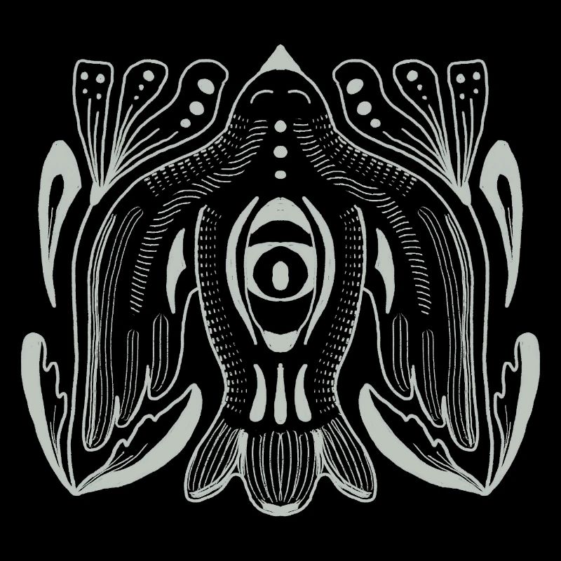 Mandala style eye with tentacle tendrils