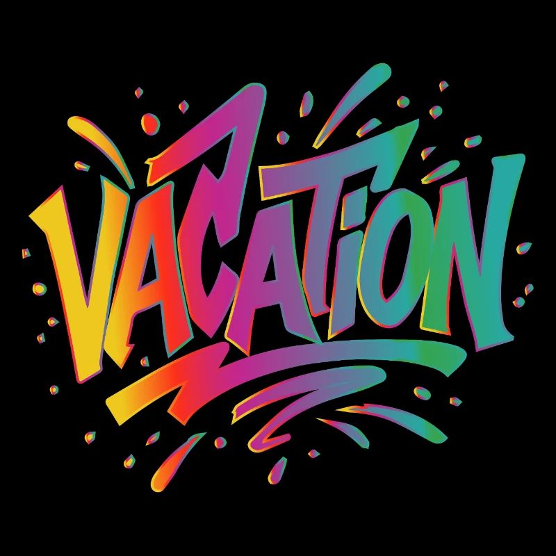 Lettrage VACATION – Graffiti coloré dans le style estival