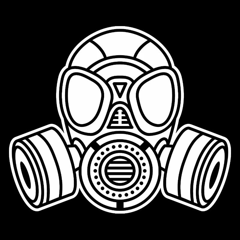 Silhouette de masque à gaz : look militaire et techno