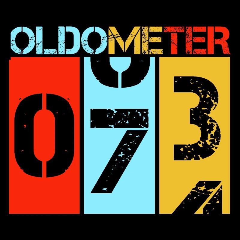 Oldometer 73 Funny 73rd Birthday Retro Design