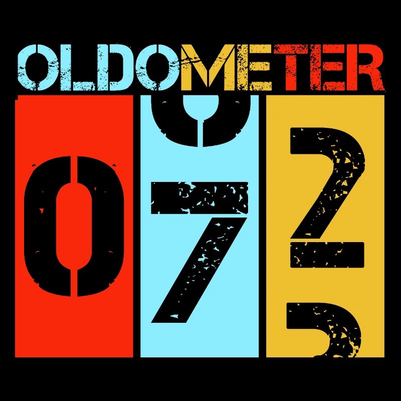 Oldometer 72 Lustiges 72. Geburtstags-Retro-Design