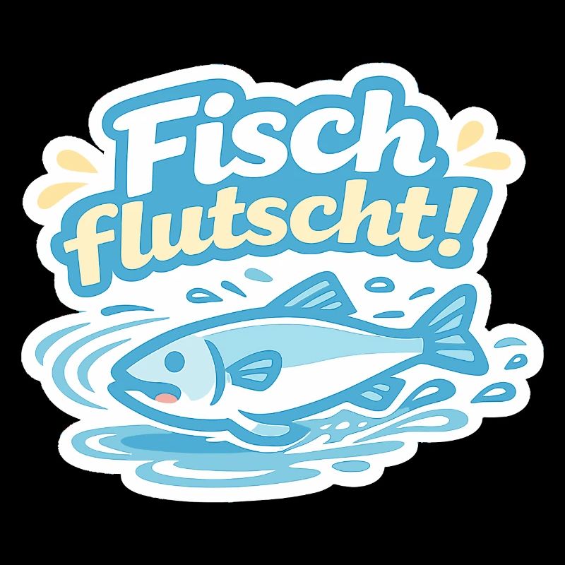Fisch flutscht! Cartoon-Sticker