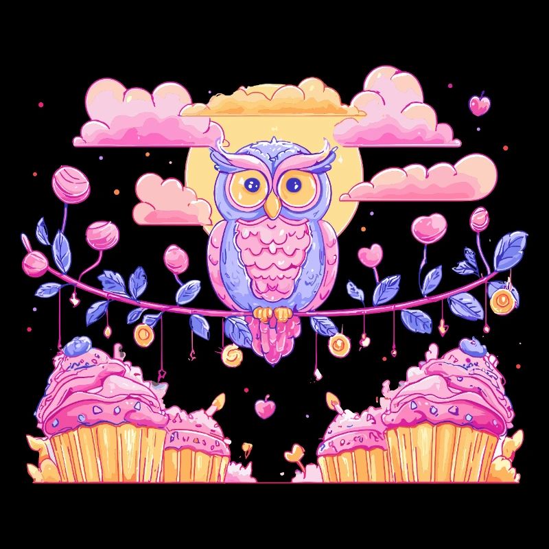 Pastell Eulenzauber über Cupcakes