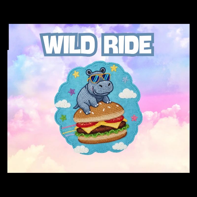 Wild Ride Hippo Burger Patch