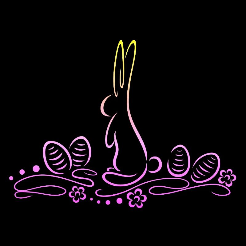 Silhouette de lapin de Pâques avec des œufs de Pâques