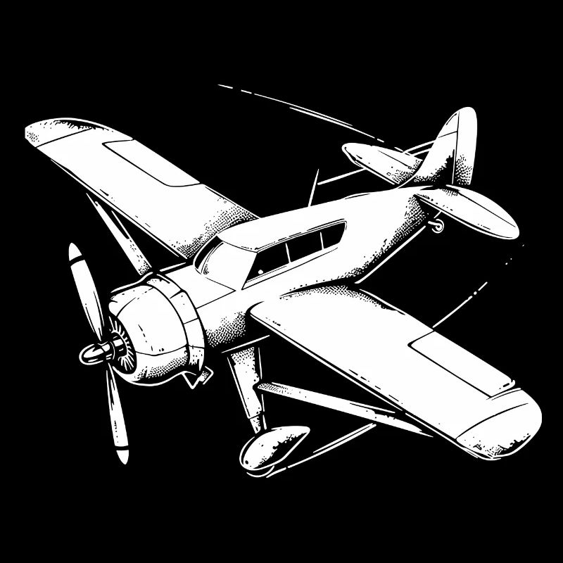 Propeller Plane Drawing
