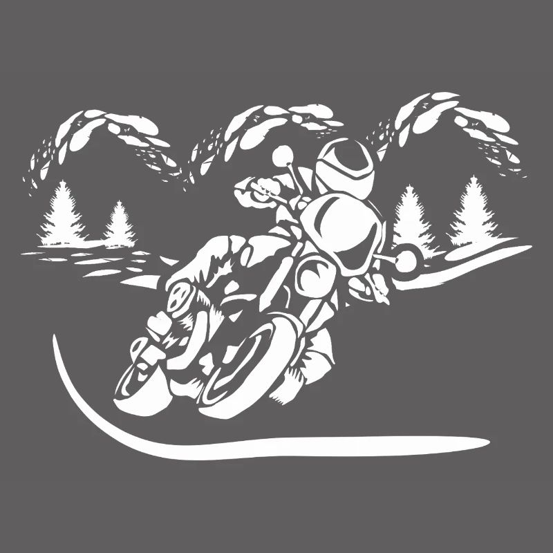 Motorrad Waldsilhouette