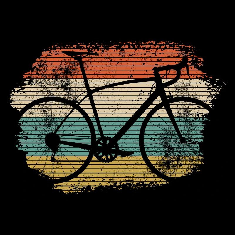 Retro Rainbow Bicycle Silhouette