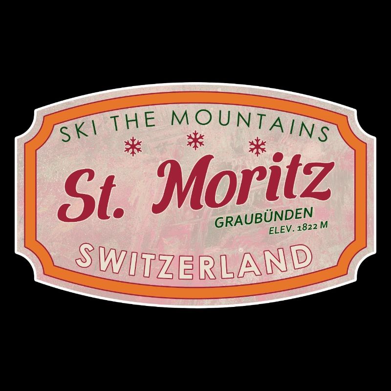 Label de ski de montagne St Moritz