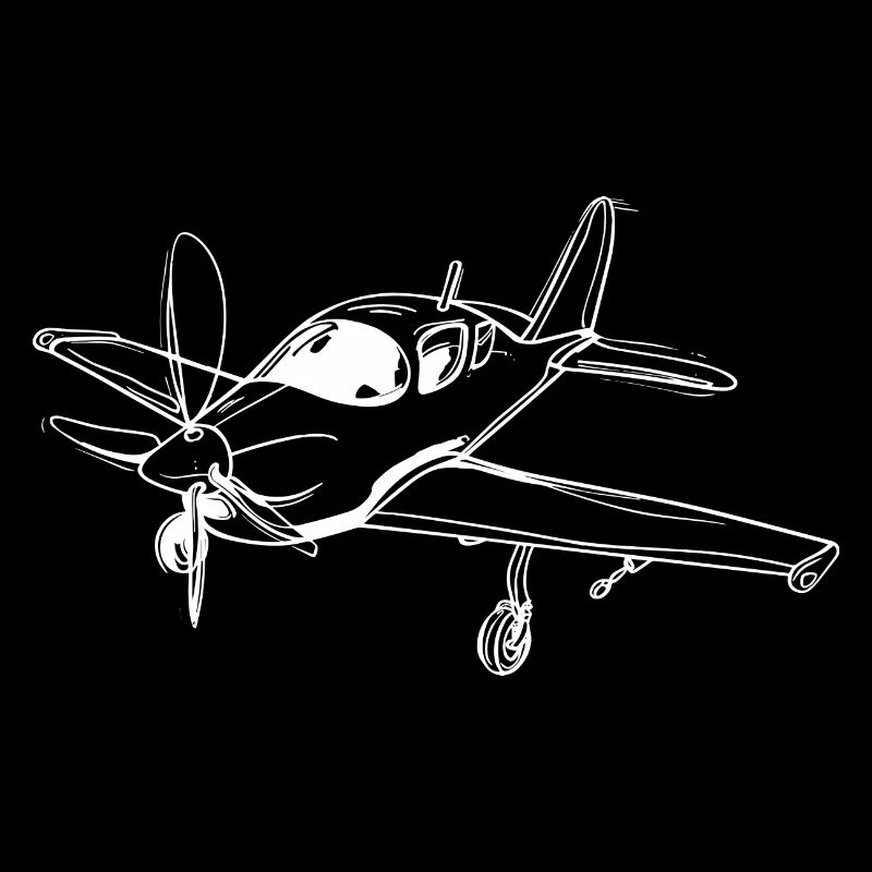 Propeller Plane Lineart