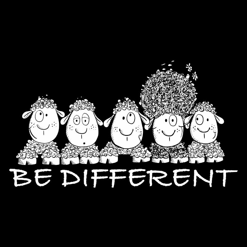Be Different Schafe mit Spruch