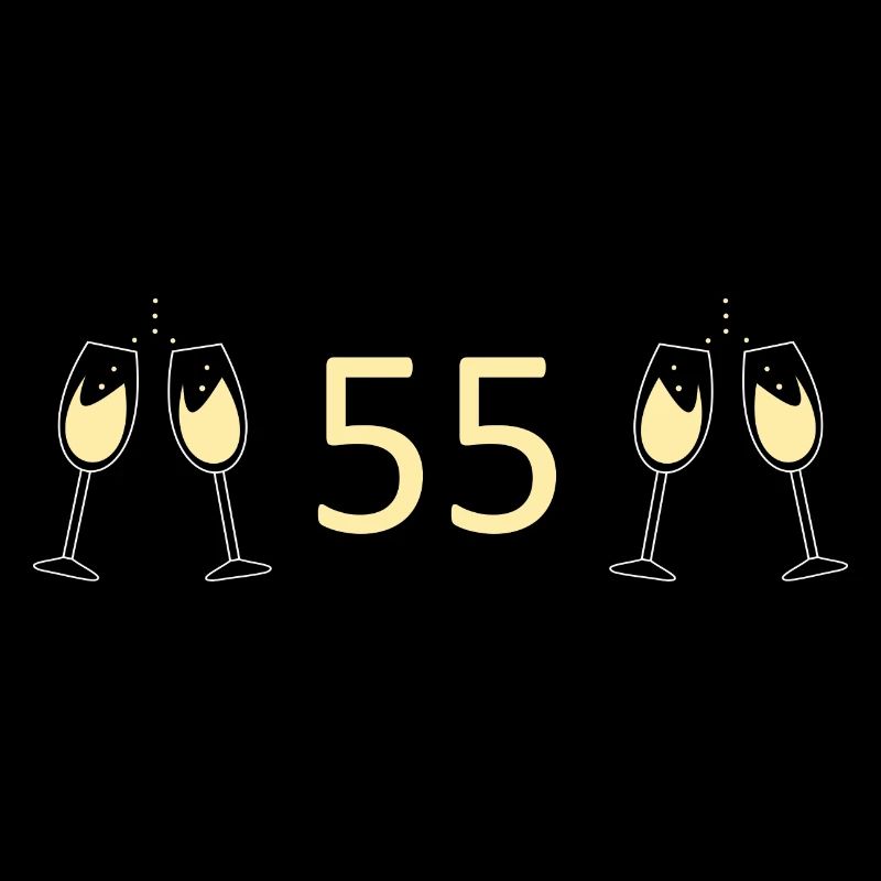 55.Geburtstag 55 Jahre Jubiläum 55 Zahl 55 schwarz