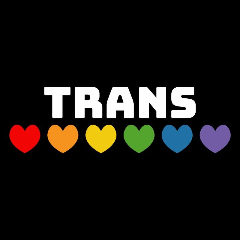 Regenbogenherzchen Trans weiss
