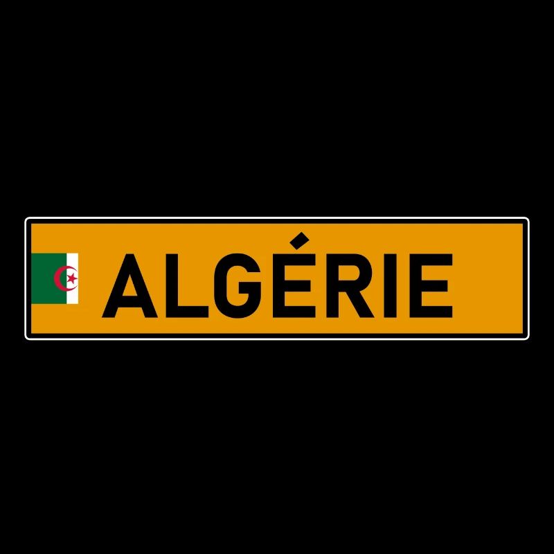Plaque d'immatriculation Algérie Jaune