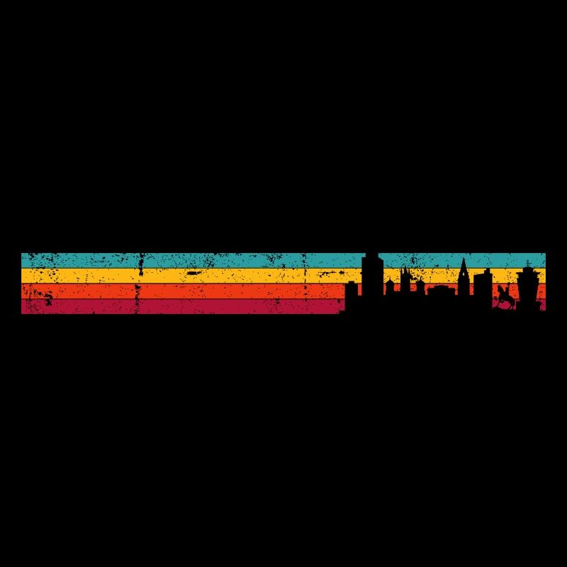 Retro Skyline Rainbow Stripes