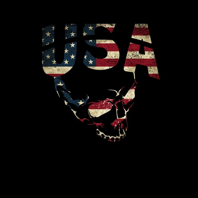 Crâne coloré crâne cool avec drapeau des États-Unis