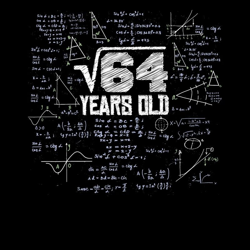 Square root of 64 math nerd 8th birthday