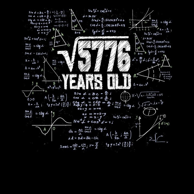 Square Root of 5776 Math Nerd 76th Birthday