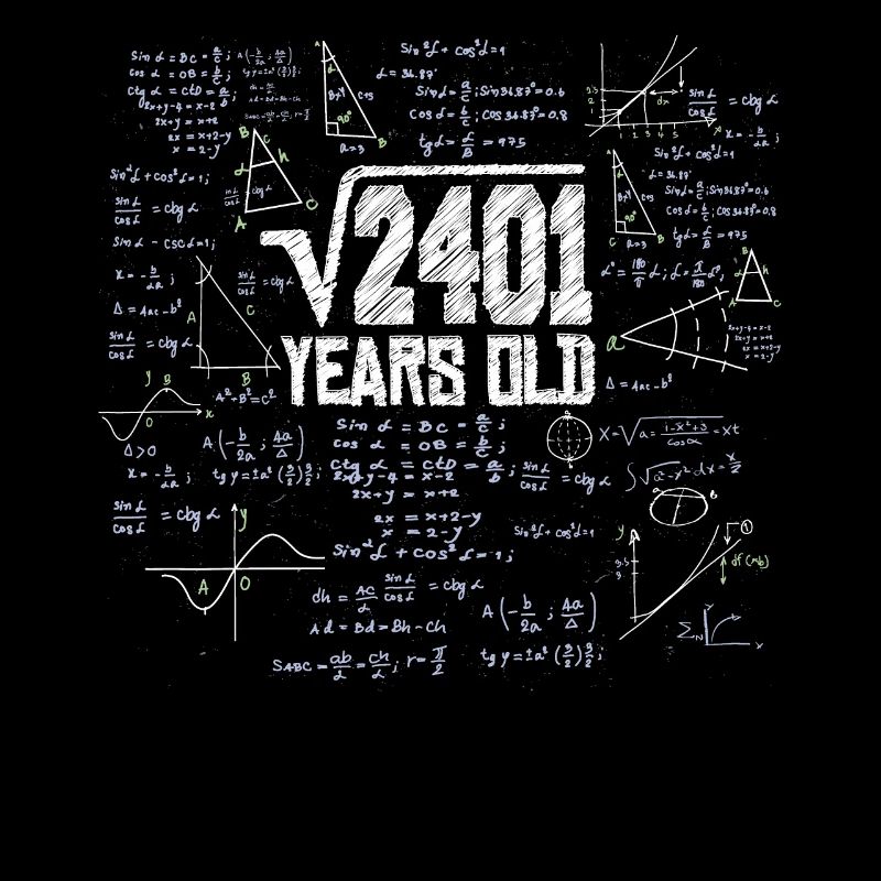 Square Root of 2401 Math Nerd 49th Birthday