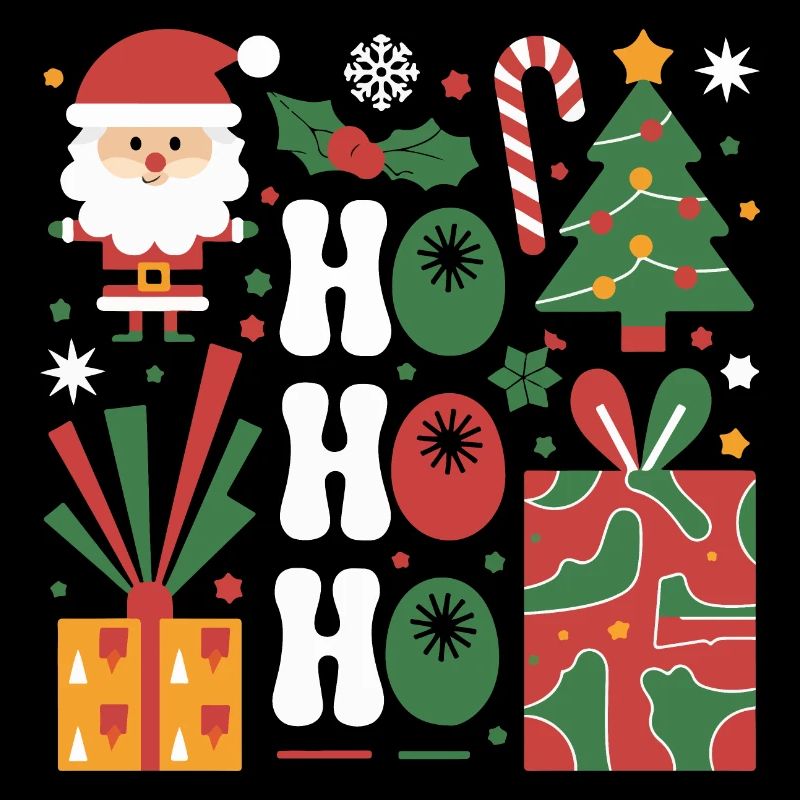 Festive Christmas Icon Set for Apparel