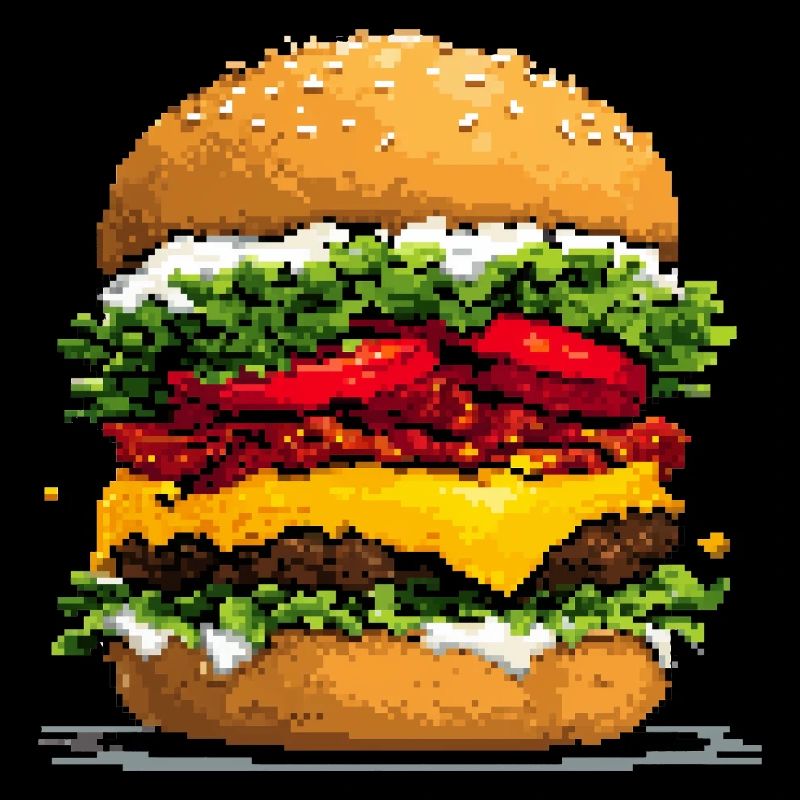 Pixelhamburger Retro Pixel Art