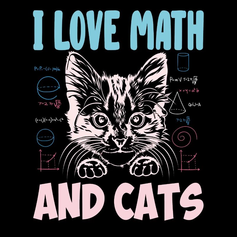 Math Kitty Cat J’adore Math et chats Professeur de mathématiques