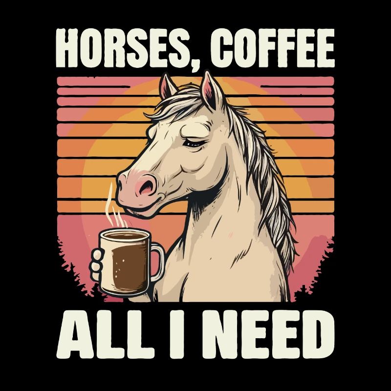 Lustiges Pferd Kunst Pferdebesitzer Pferde Kaffee