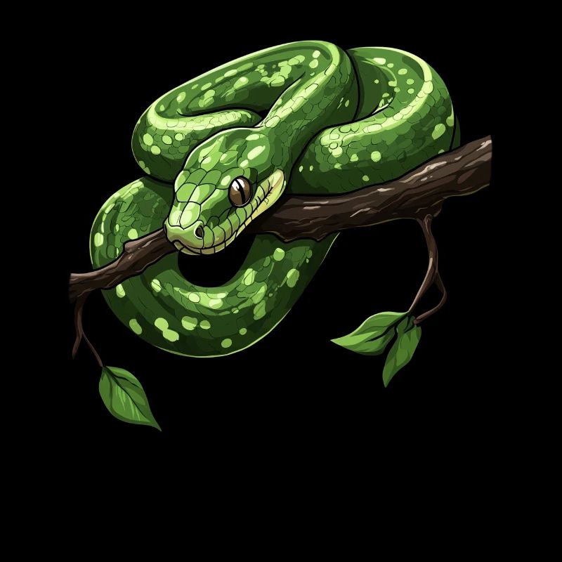 Arbre vert Python Serpents Amoureux Terrarium