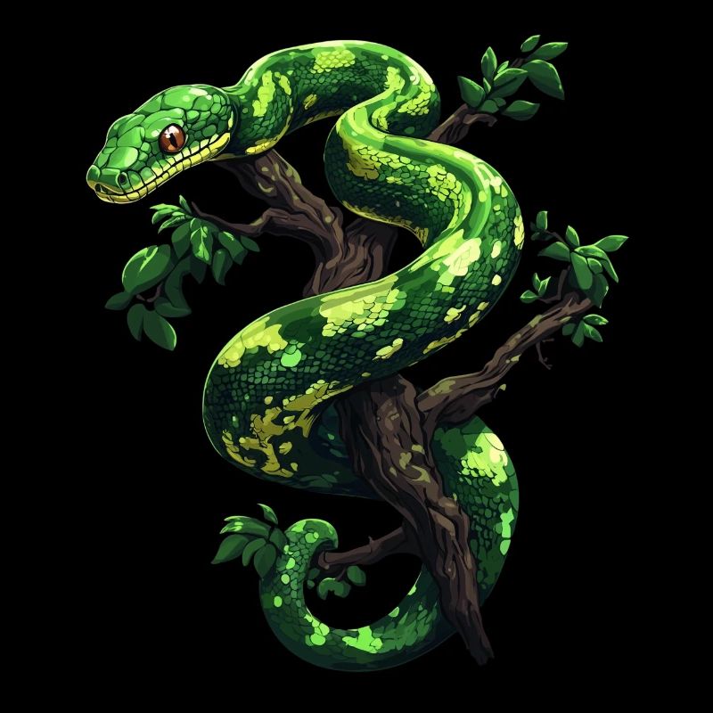 Arbre vert Python Serpents Amoureux Terrarium