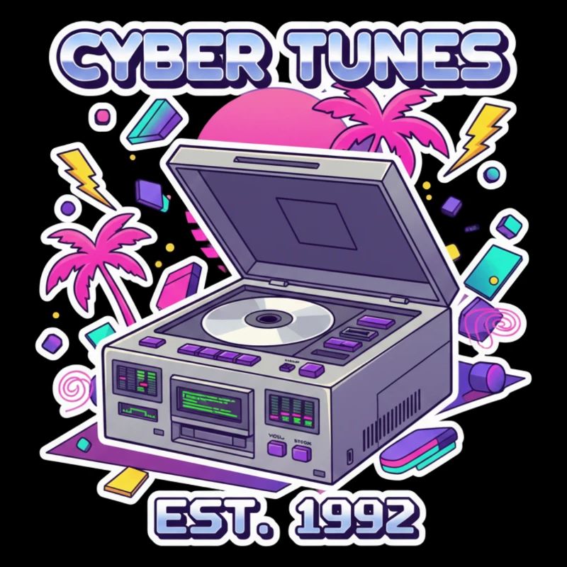 Cyber Tunes 1992 – Retro CD Player Design