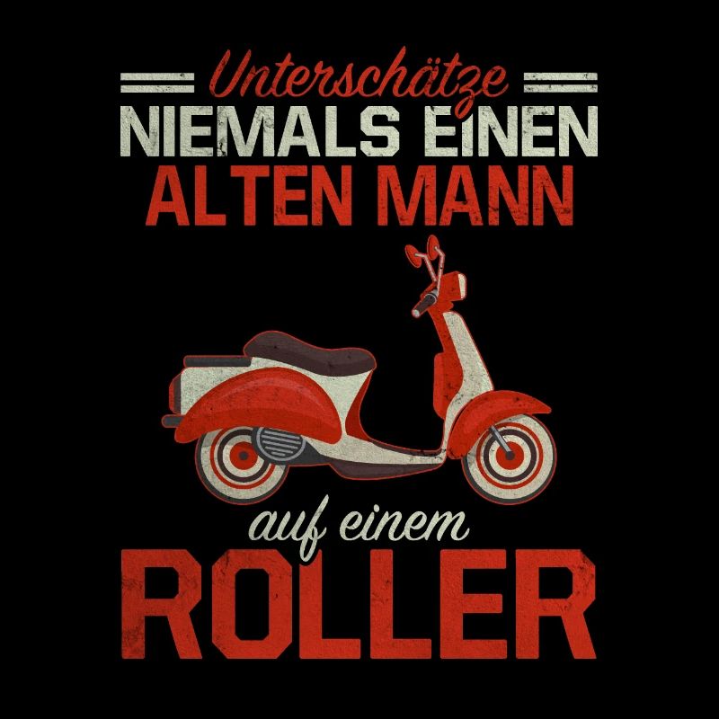 Unterschätze Niemals Alten Mann Roller Rollerfahrt