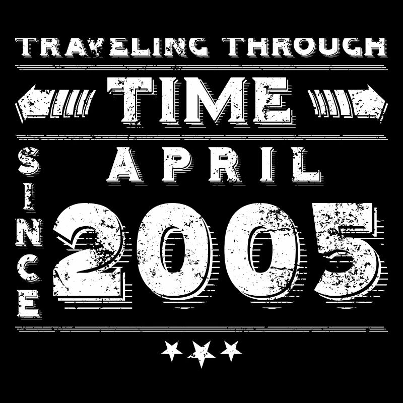 Conception d'anniversaire de voyage dans le temps vintage avril 2005