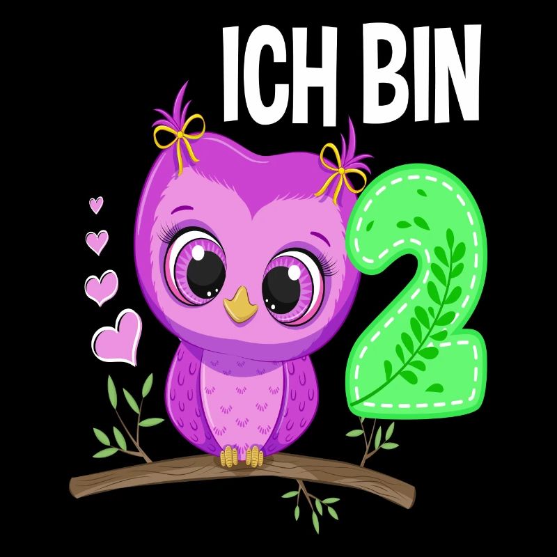 Ich Bin 2 Eule 2. Geburtstag Eulen Mädchen