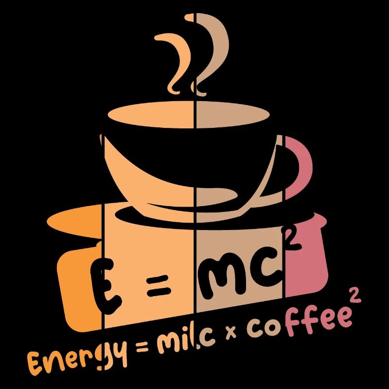 café rétro dictons drôles E = mc2 icône graphique
