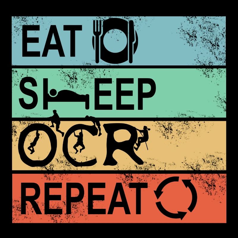 Course d'obstacles Eat Sleep OCR Repeat Hommes Running