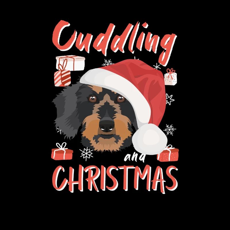 Teckel à poil dur Joyeux Noël