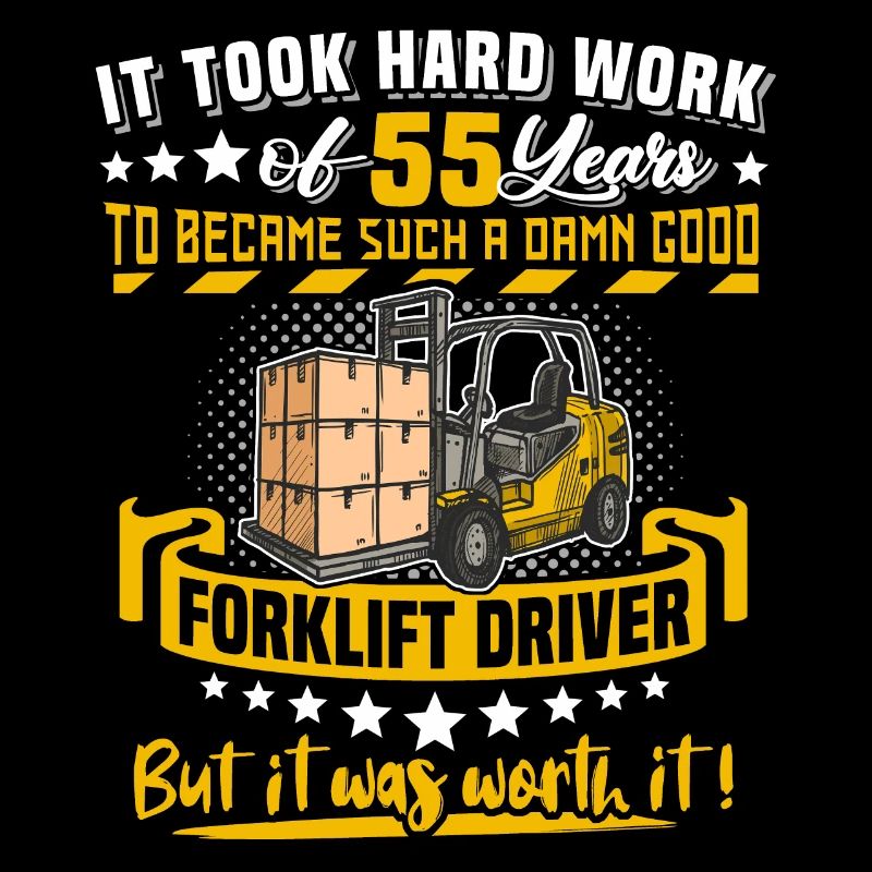 Staplerfahrer 55. Geburtstag 55 Jahre Stapler