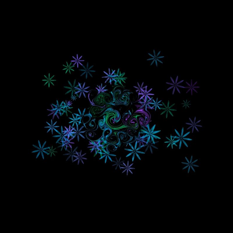 Blaue und violette Blumen