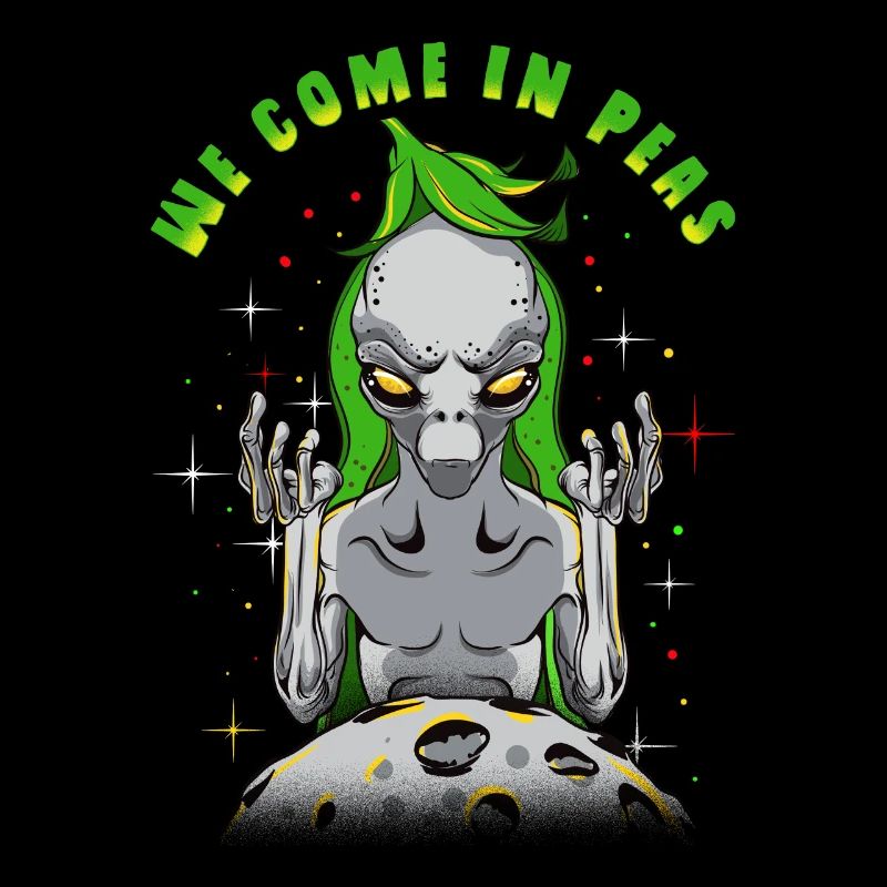 Alien Aliens We Come In Peas Gift