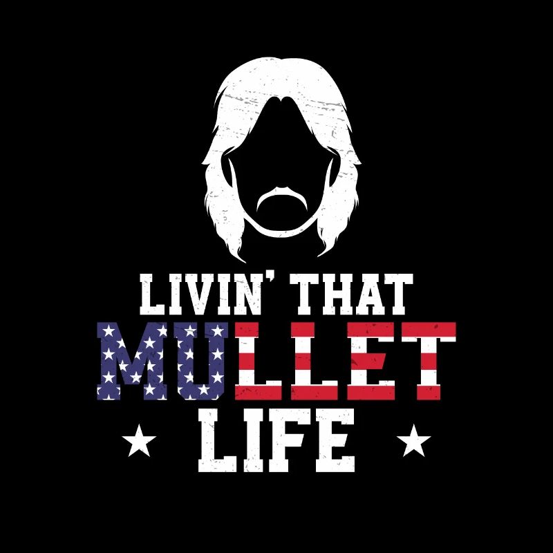 Mullet Life Coiffure rétro à col rouge pour un